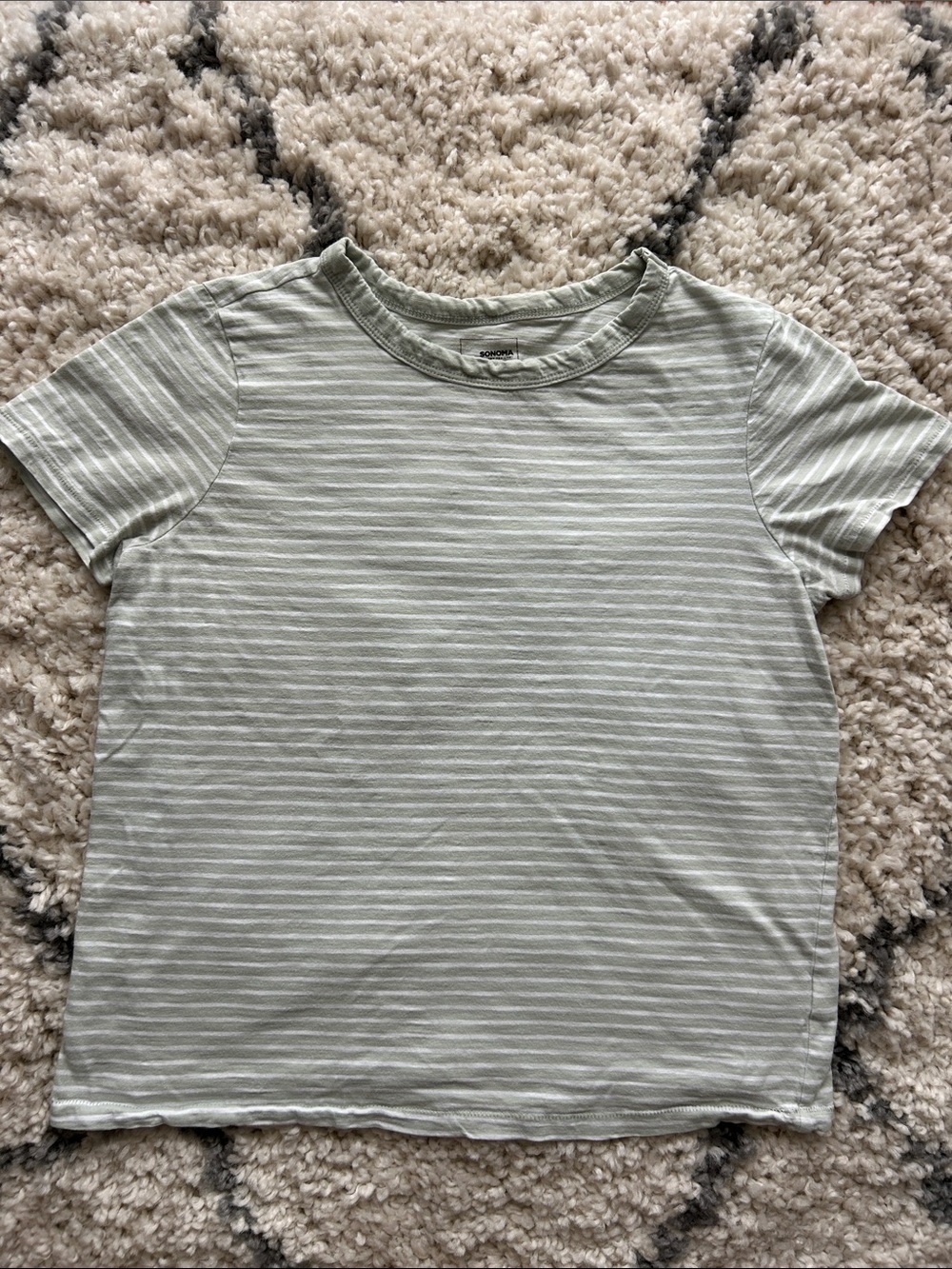 Sonoma Stripe Tee in Light Sage